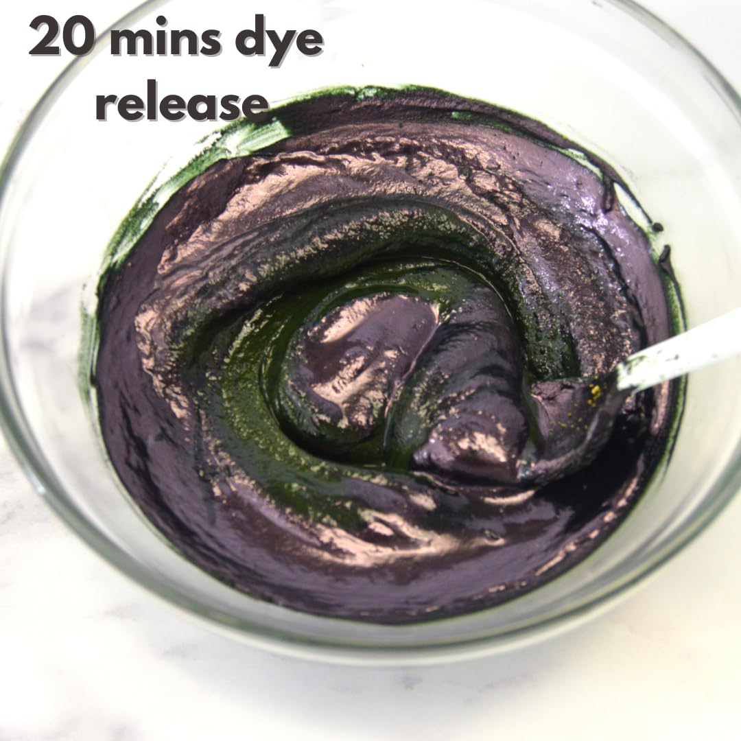 Applying The Henna Guys indigo paste to hair for darker, natural color
