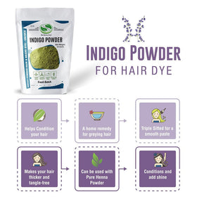 200g pack of The Henna Guys indigo beside scale showing product quantity