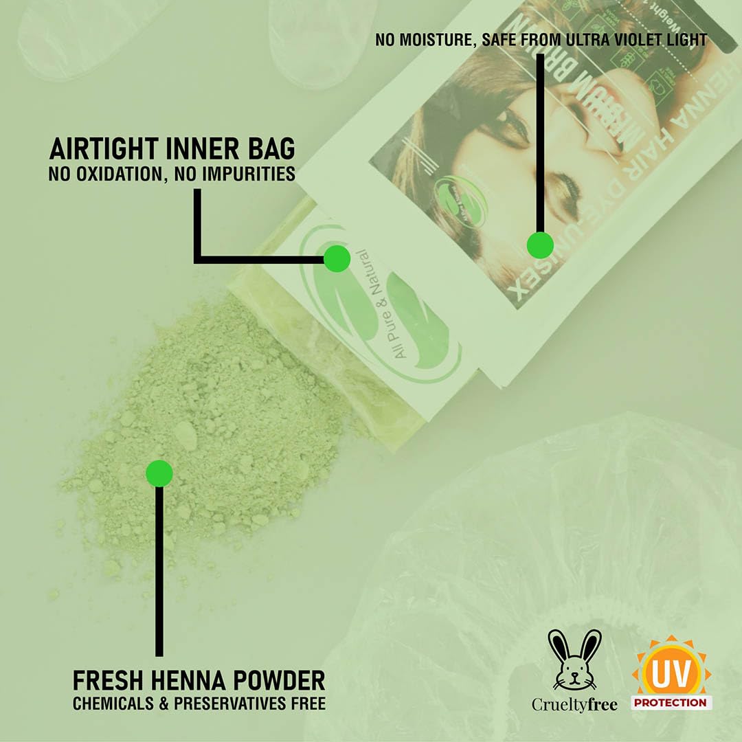 The Henna Guys opened pack with label showing raw plant-based formula