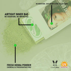 The Henna Guys lifestyle image of woman applying henna showing at-home use and conditioning benefit