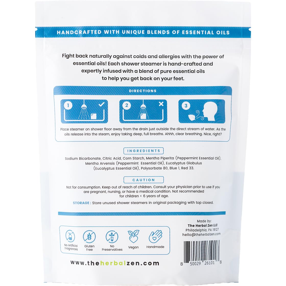 The Herbal Zen bathroom spa setting with steam and towels benefit: creates relaxing at-home spa vibe