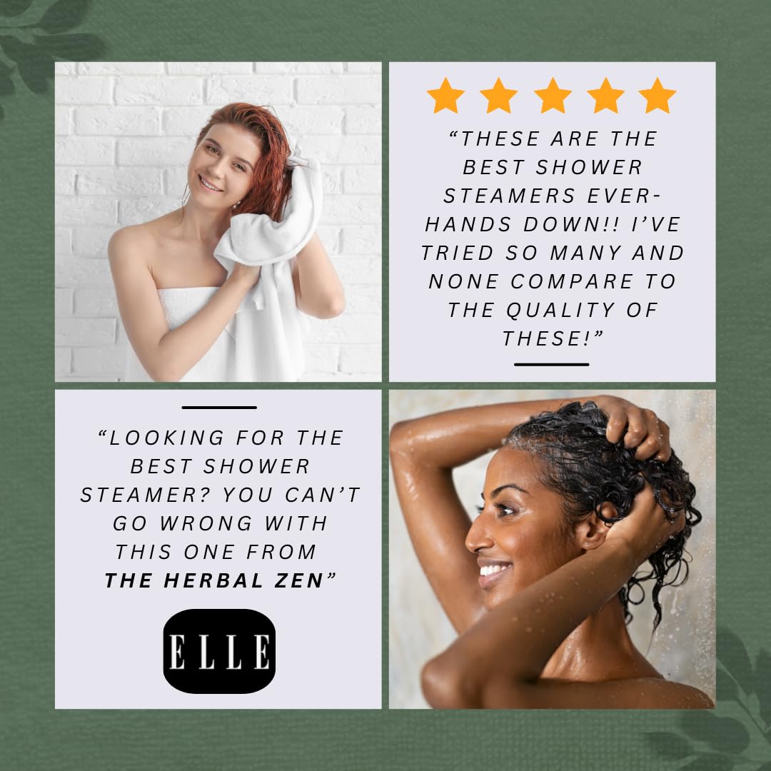 The Herbal Zen tablets in shower releasing steam and scent benefit: invigorating aromatherapy experience