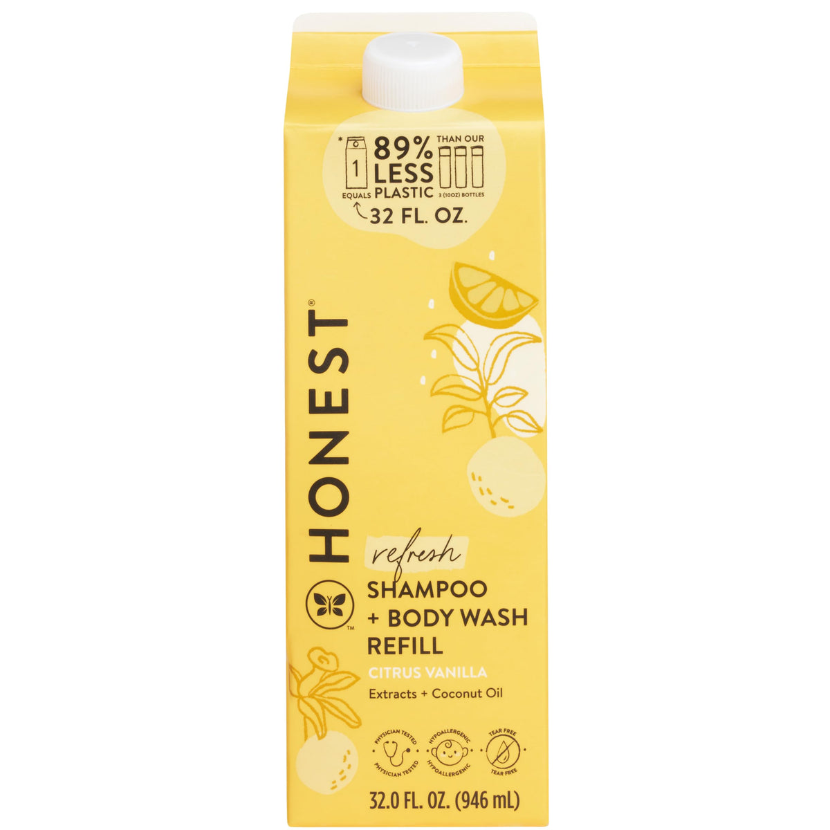 The Honest Company 32oz refill carton front showing product and eco benefit