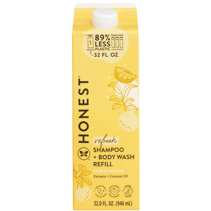The Honest Company 32oz refill carton front showing product and eco benefit