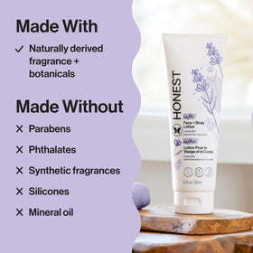 The Honest Company applied on baby’s arm demonstrating gentle hydration and soothing