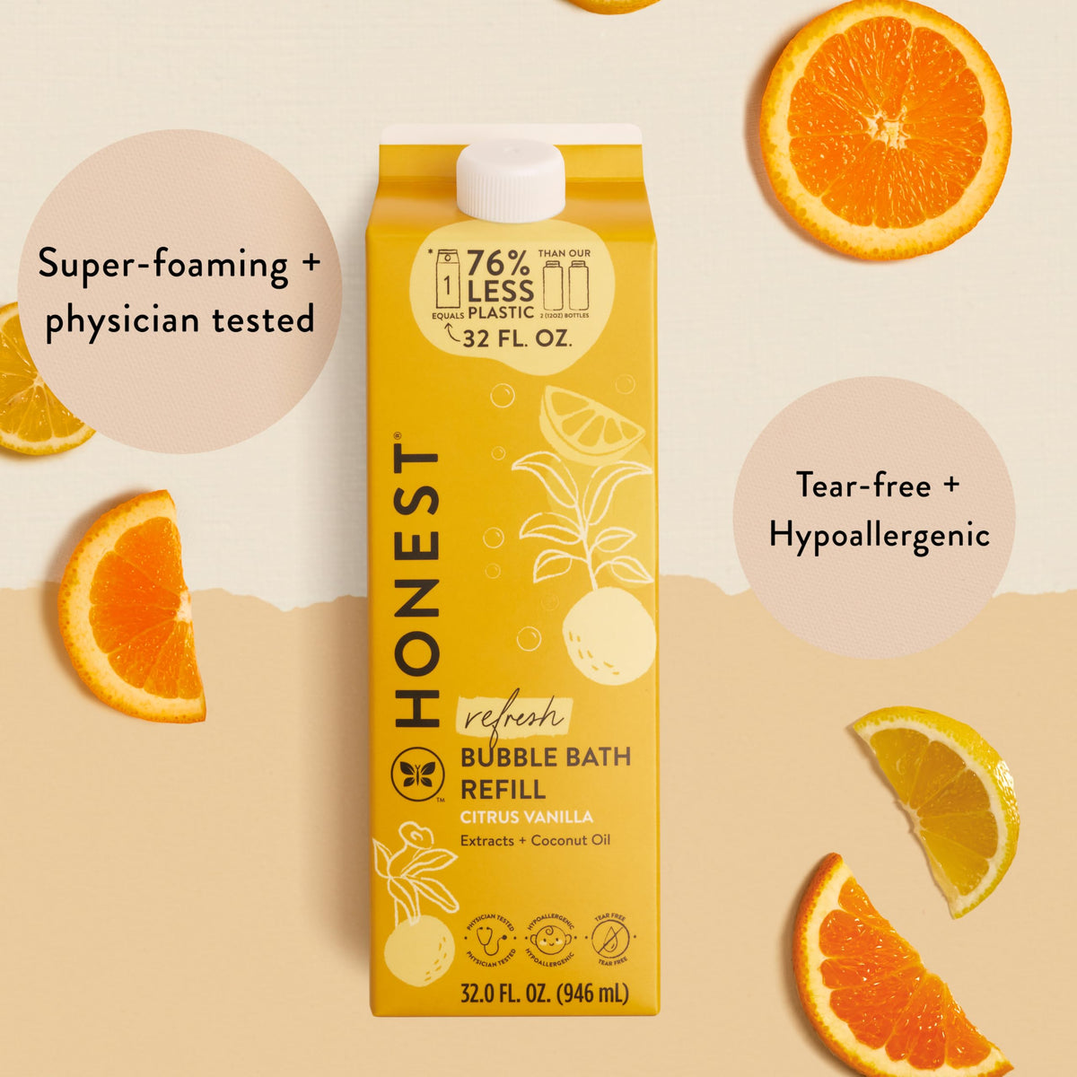 The Honest Company close-up of natural ingredients and texture, highlights gentle formulation