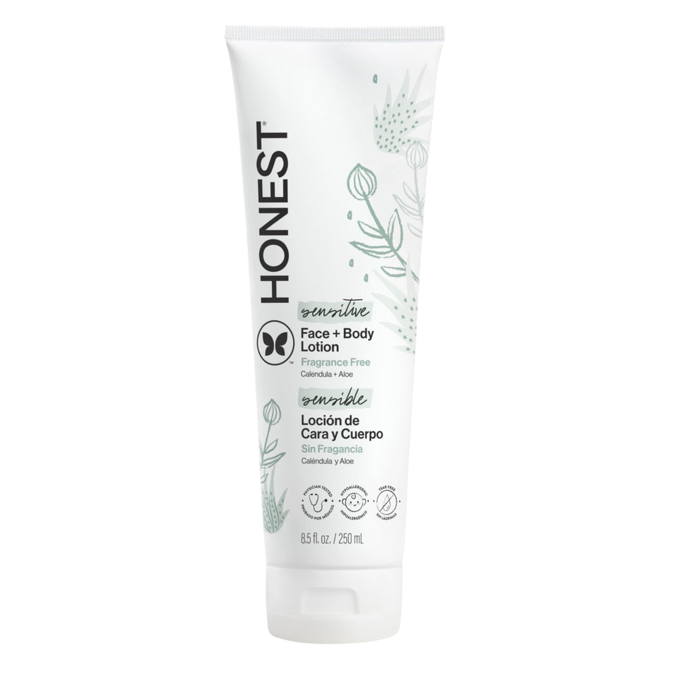 The Honest Company front bottle view showing clean packaging and gentle benefit