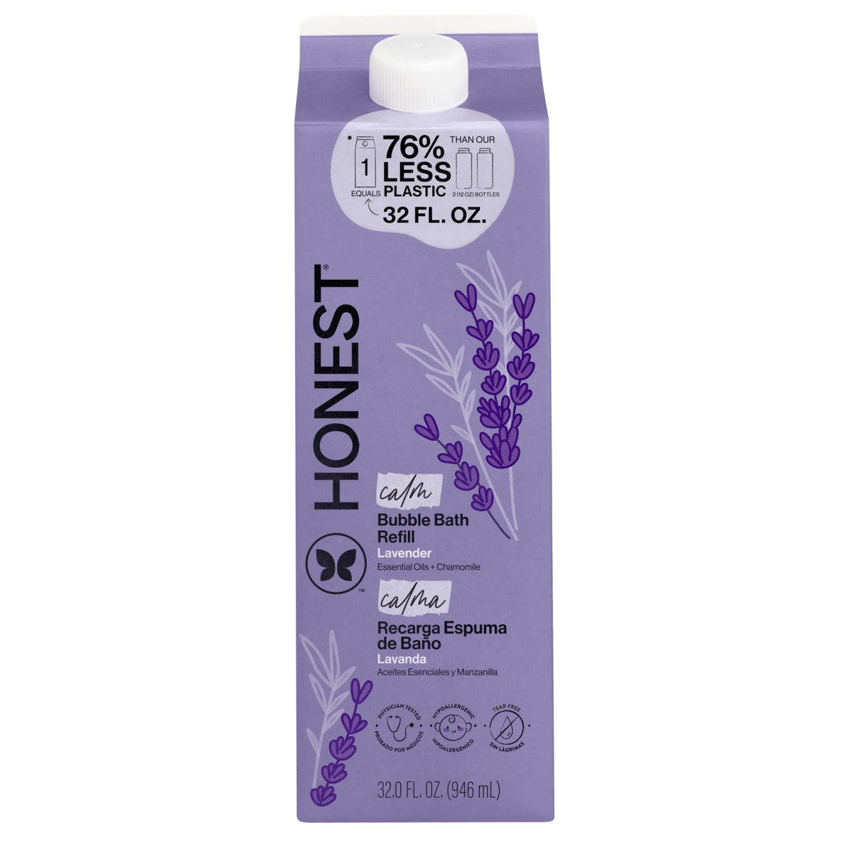 The Honest Company refill carton front showing lavender scent and benefits