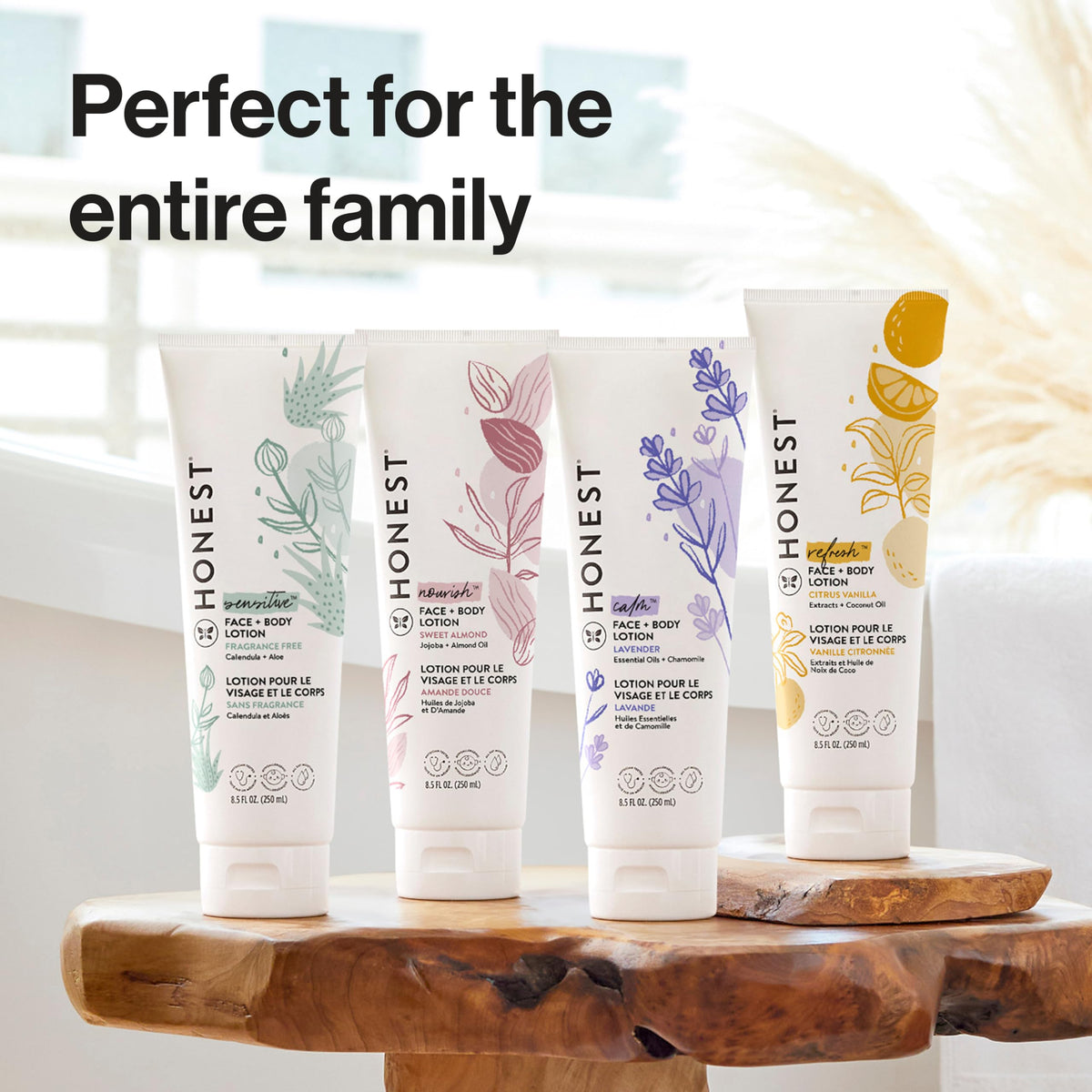 The Honest Company bottle styled on bathroom counter for everyday routine convenience