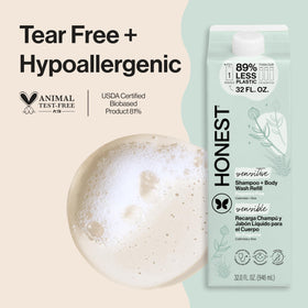 The Honest Company refill carton packaging displaying eco-conscious reduced plastic benefit