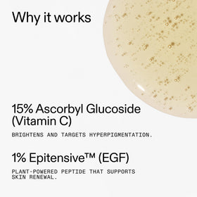 The INKEY List being applied to face, illustrates usage and brightening routine benefit