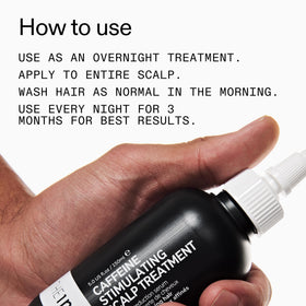 The INKEY List fingertips applying treatment to scalp to illustrate simple nightly use