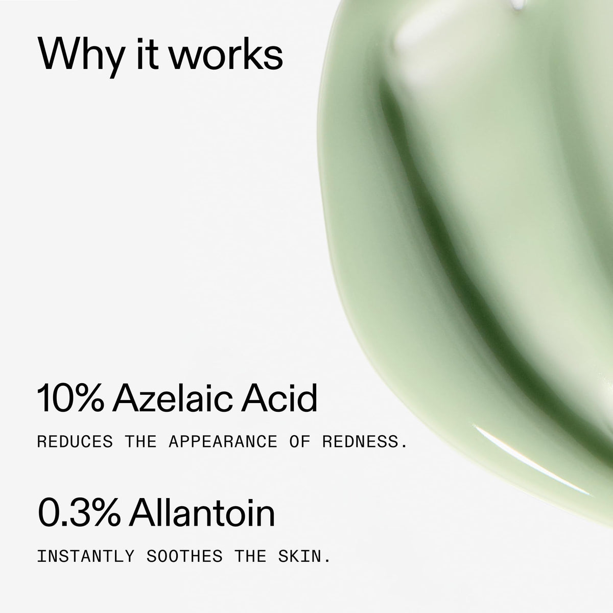 The INKEY List ingredients panel label highlighting azelaic acid and soothing allantoin