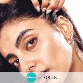 The INKEY List before and after scalp collage illustrating reduced flakes