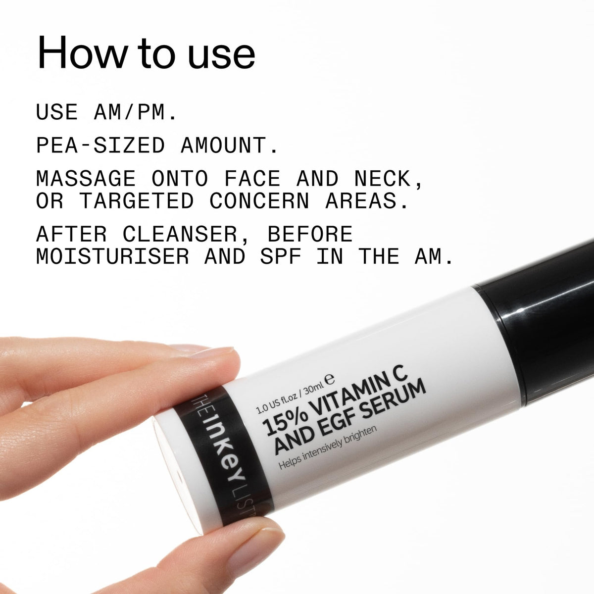 The INKEY List before and after skin tone comparison, shows potential improvement in hyperpigmentation