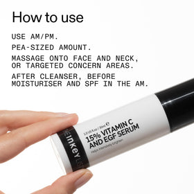 The INKEY List before and after skin tone comparison, shows potential improvement in hyperpigmentation