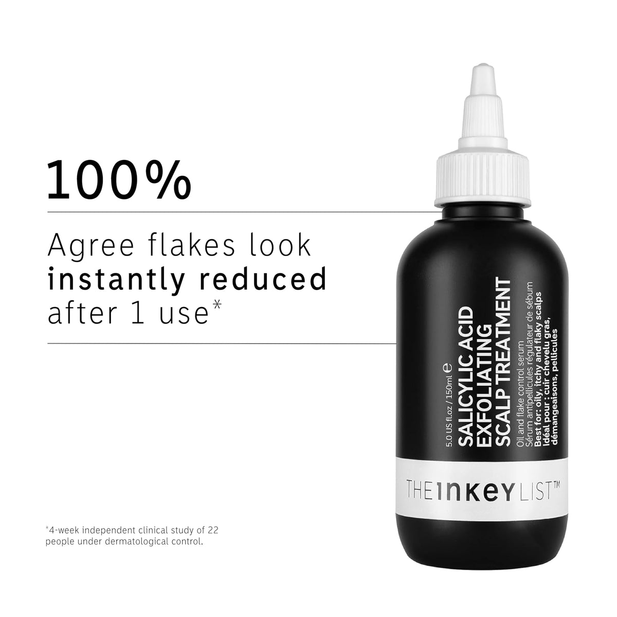 The INKEY List bottle staged by shampoo in bathroom for routine integration