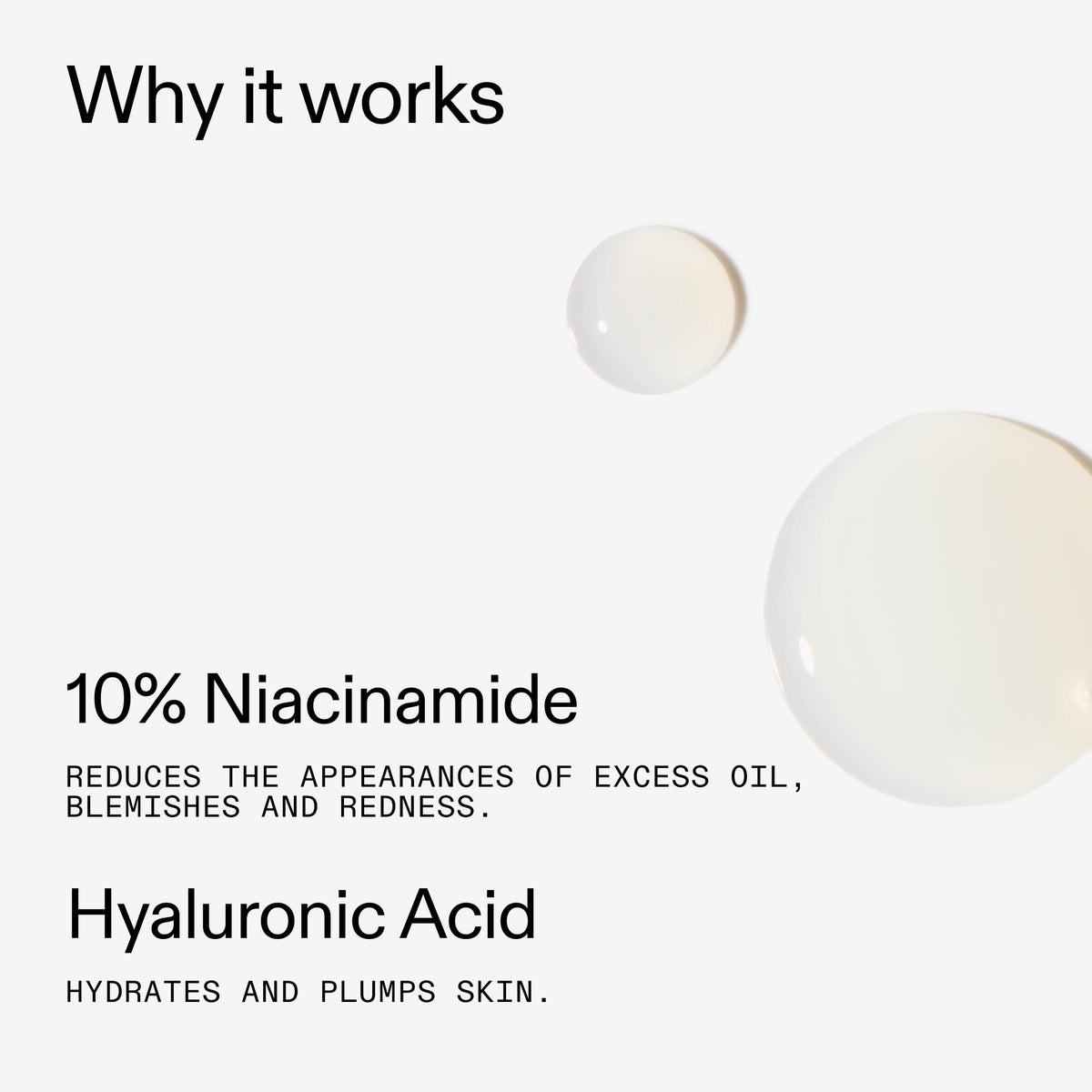 The INKEY List label ingredient panel highlighting 10% niacinamide and 1% hyaluronic acid