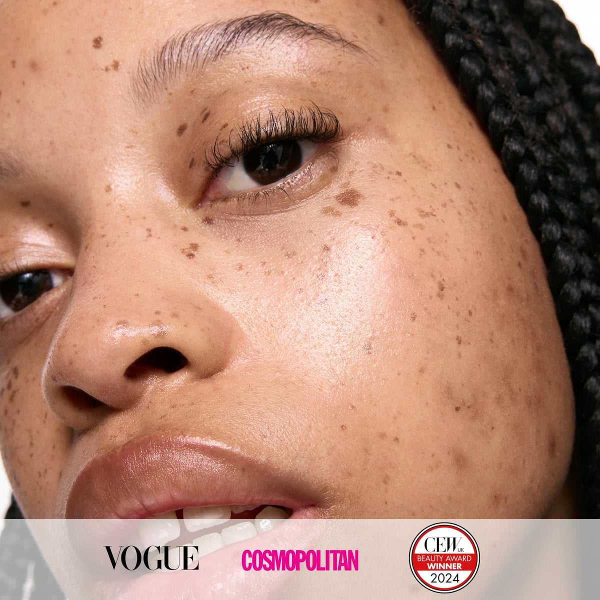 The INKEY List removing mascara in-use showing effective makeup dissolution