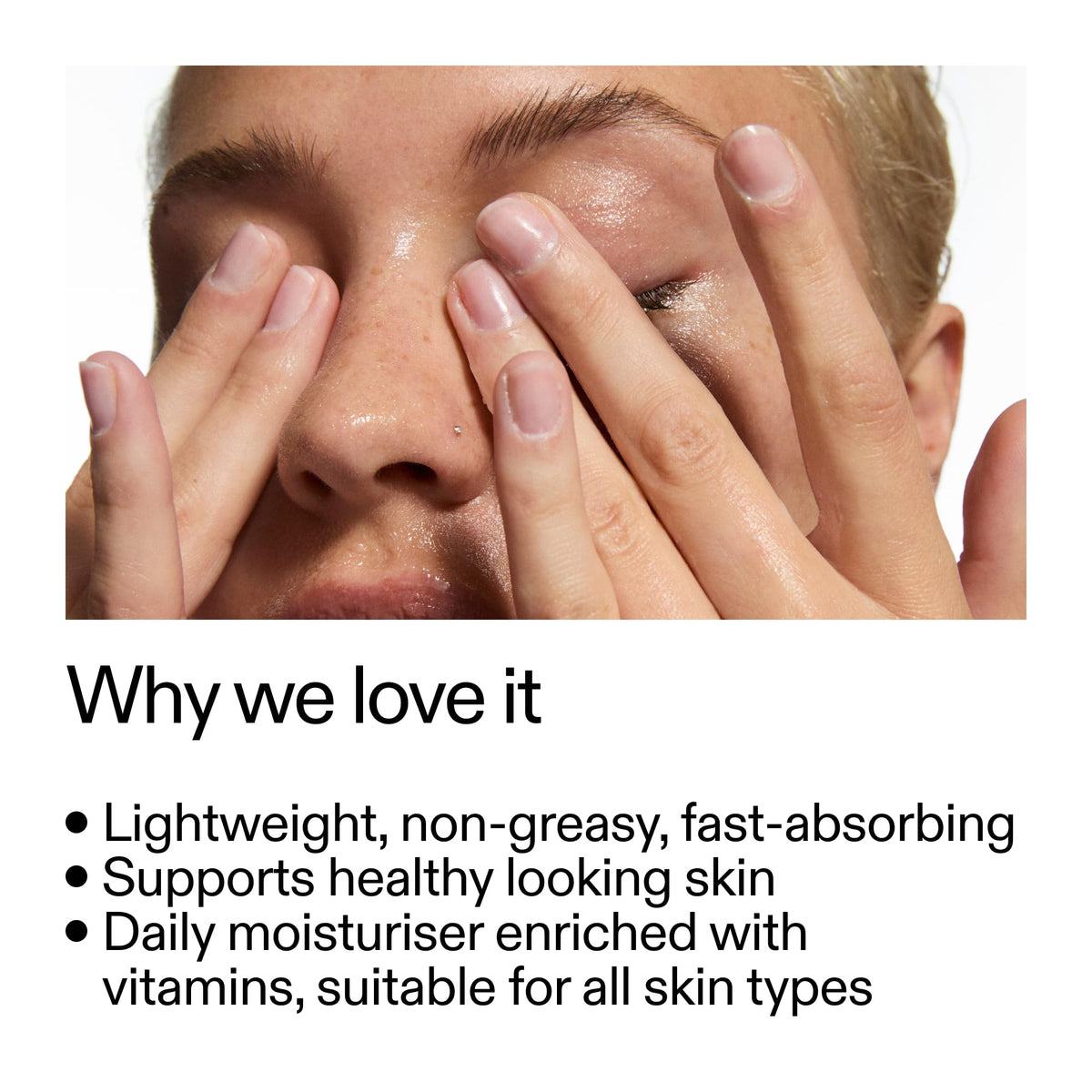 The INKEY List texture close-up of cream showing lightweight finish and fast absorption benefit