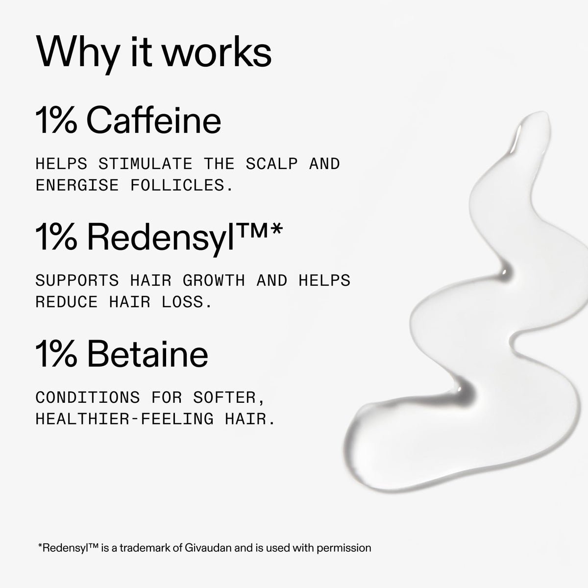 The INKEY List serum texture pouring into hand to show lightweight, absorbent formula