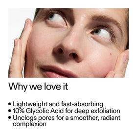 The INKEY List label close-up highlighting glycolic acid and witch hazel ingredients and clarity