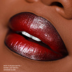 Close-up of The Lip Bar ingredients label highlighting jojoba oil and vitamin E