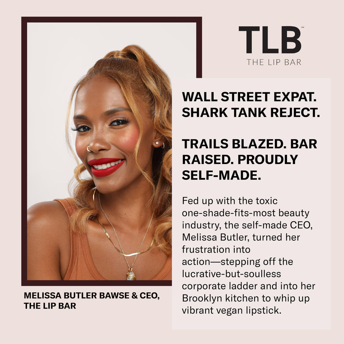 The Lip Bar product in use on model for wearable deep brown confidence