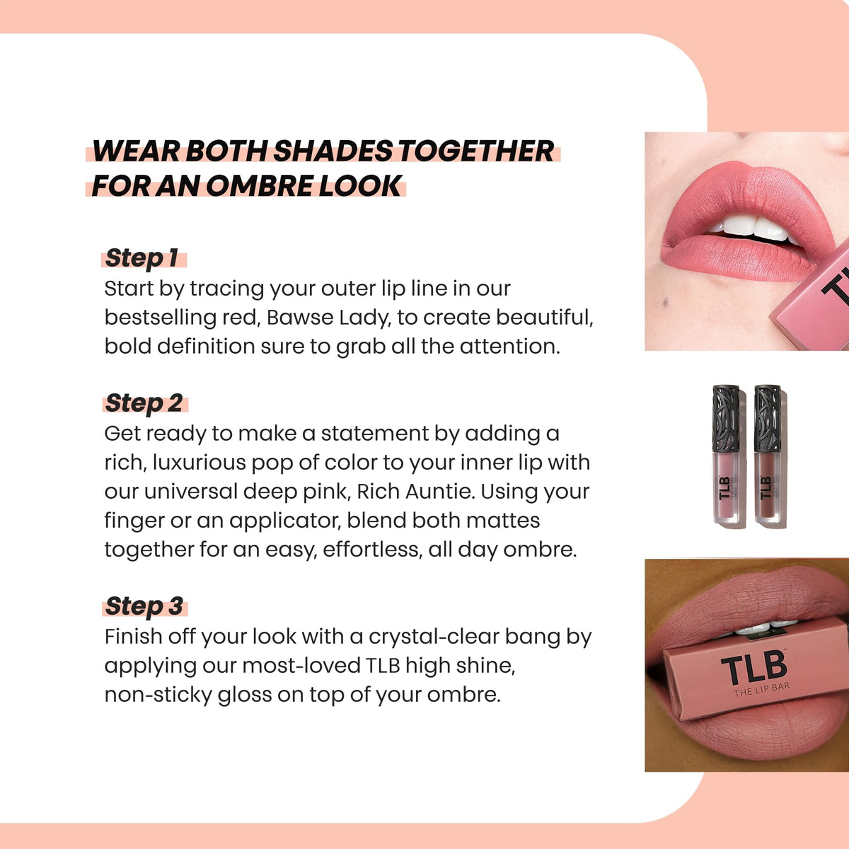 The Lip Bar texture swatch on skin showing creamy glide and high pigment