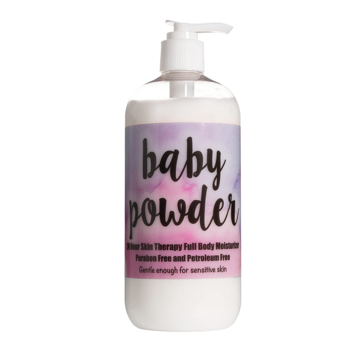 The Lotion Company front pump bottle showing packaging and easy dispensing benefit