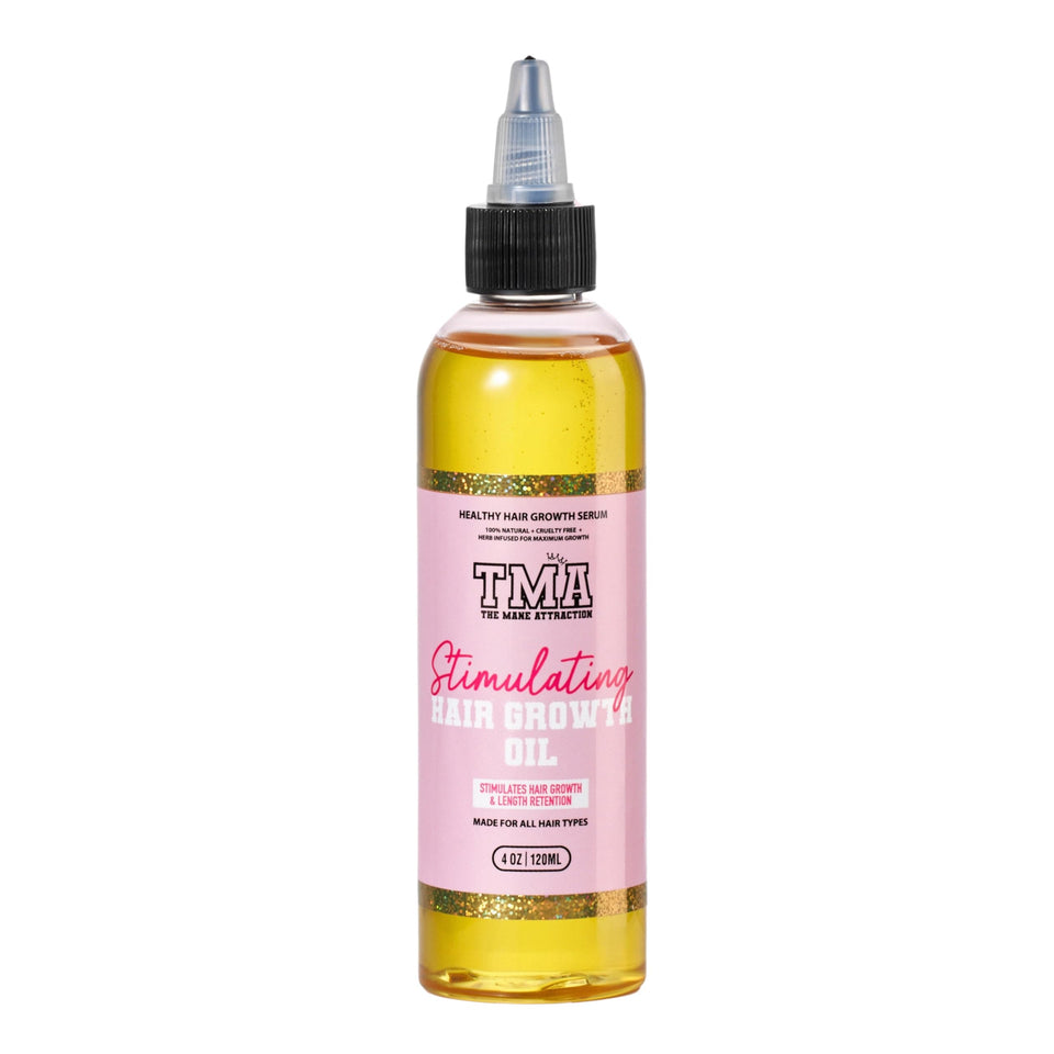 The Mane Attraction front packaging showing 4 fl oz bottle and benefits