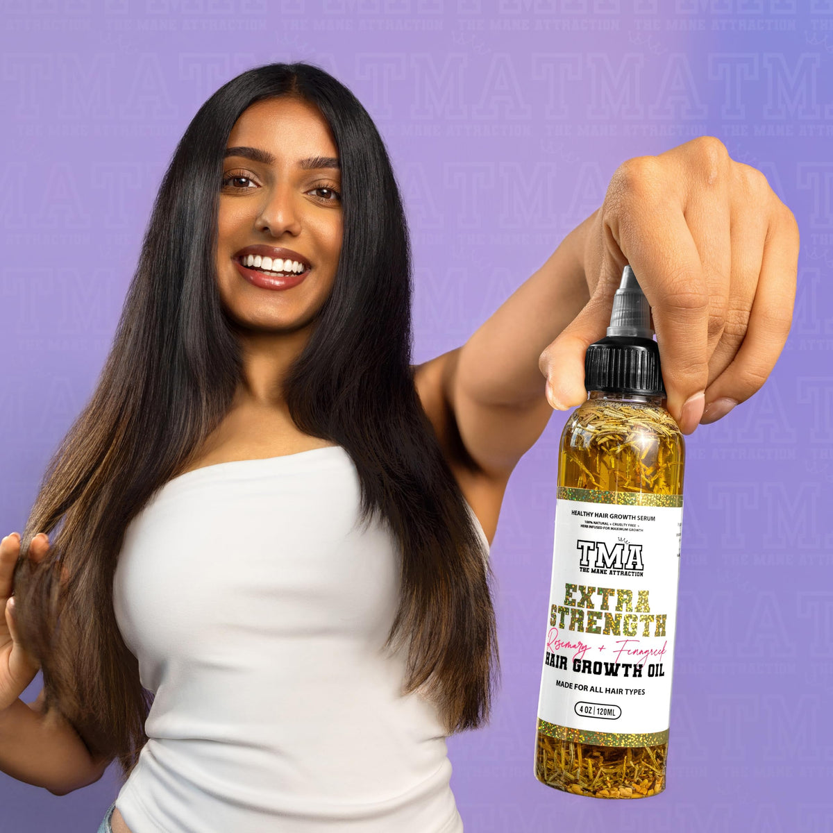 The Mane Attraction warming bottle for a hot oil treatment session