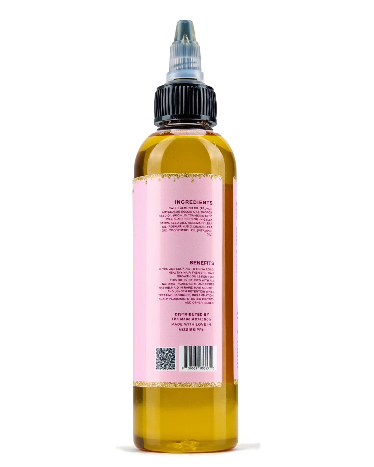 The Mane Attraction next to a measuring cup showing the 4 fl oz size