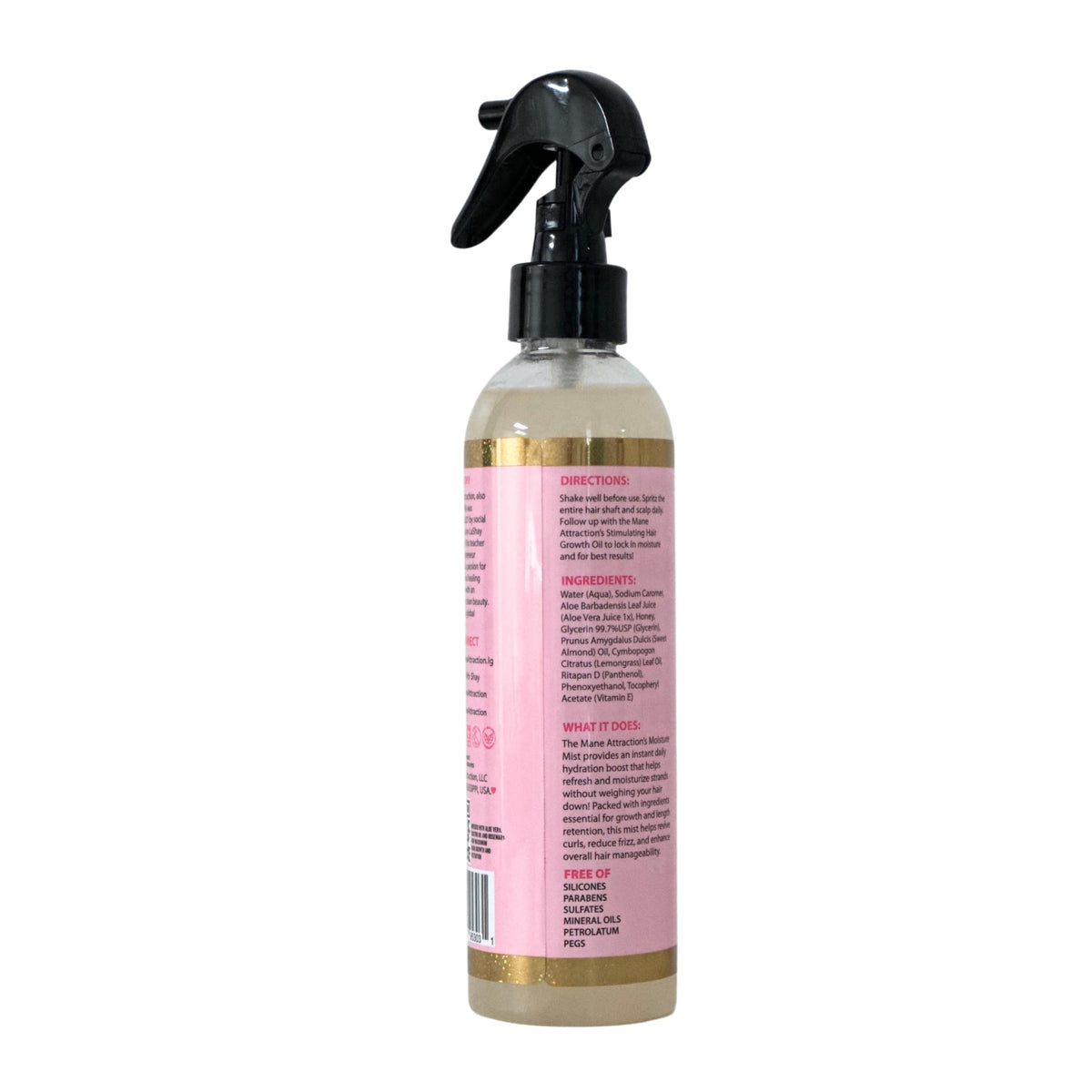 The Mane Attraction next to an 8 fl oz scale to show true product size