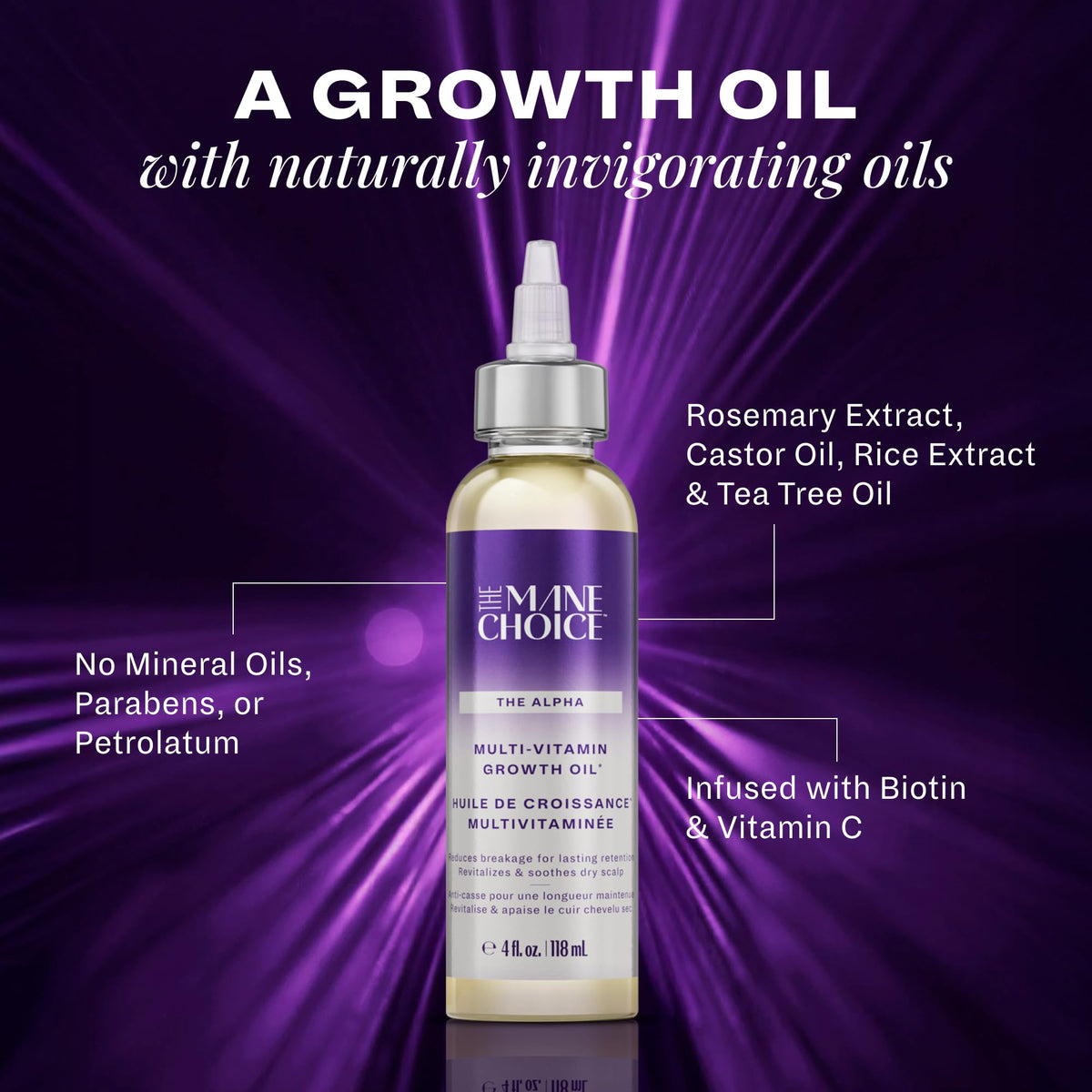 The Mane Choice applied to scalp with fingers, promotes soothing massage benefit