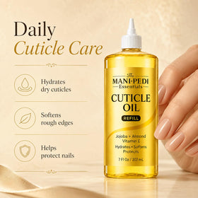 The Mani Pedi Essentials oil texture pouring to illustrate lightweight fast absorption