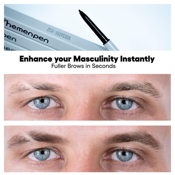 The Men Pen fine tip close-up showing precision applicator for hair-like strokes
