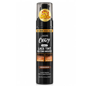 The MORE front packaging in medium brown showing product label and pump benefit