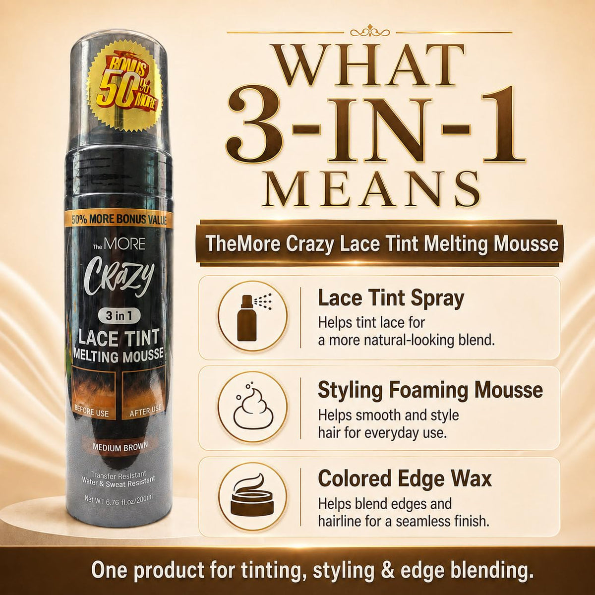 Close-up of The MORE ingredients label showing gentle formula transparency benefit