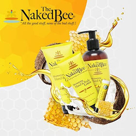 THE Naked BEE moisturizer in hand demonstrating compact 2.5 oz travel-friendly size