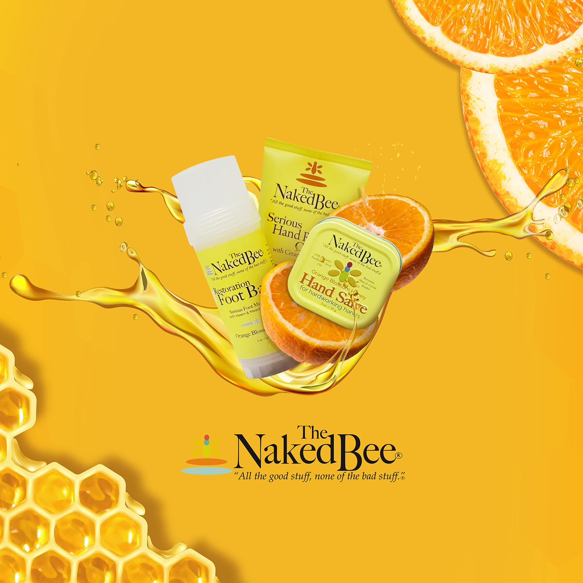 Bathroom countertop scene with The Naked Bee lotion for daily routine benefit
