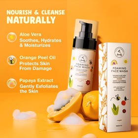 The Natural and Organic Family child washing face demonstrating daily routine