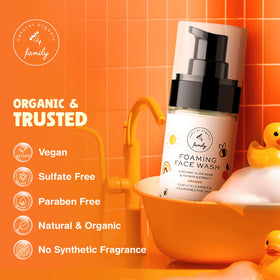 The Natural and Organic Family orange oil bottle emphasising natural scent