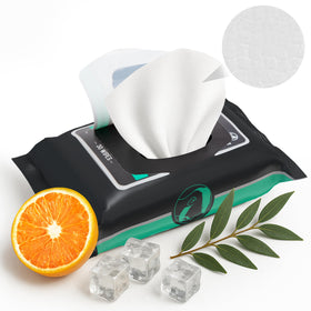 The Nobleman hand holding wipe to demonstrate portable quick-refresh benefit