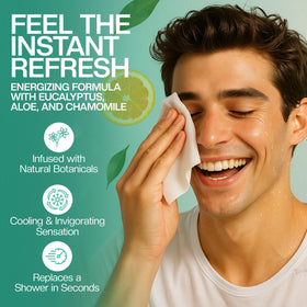 The Nobleman using wipe on neck after workout for cooling odor-control benefit