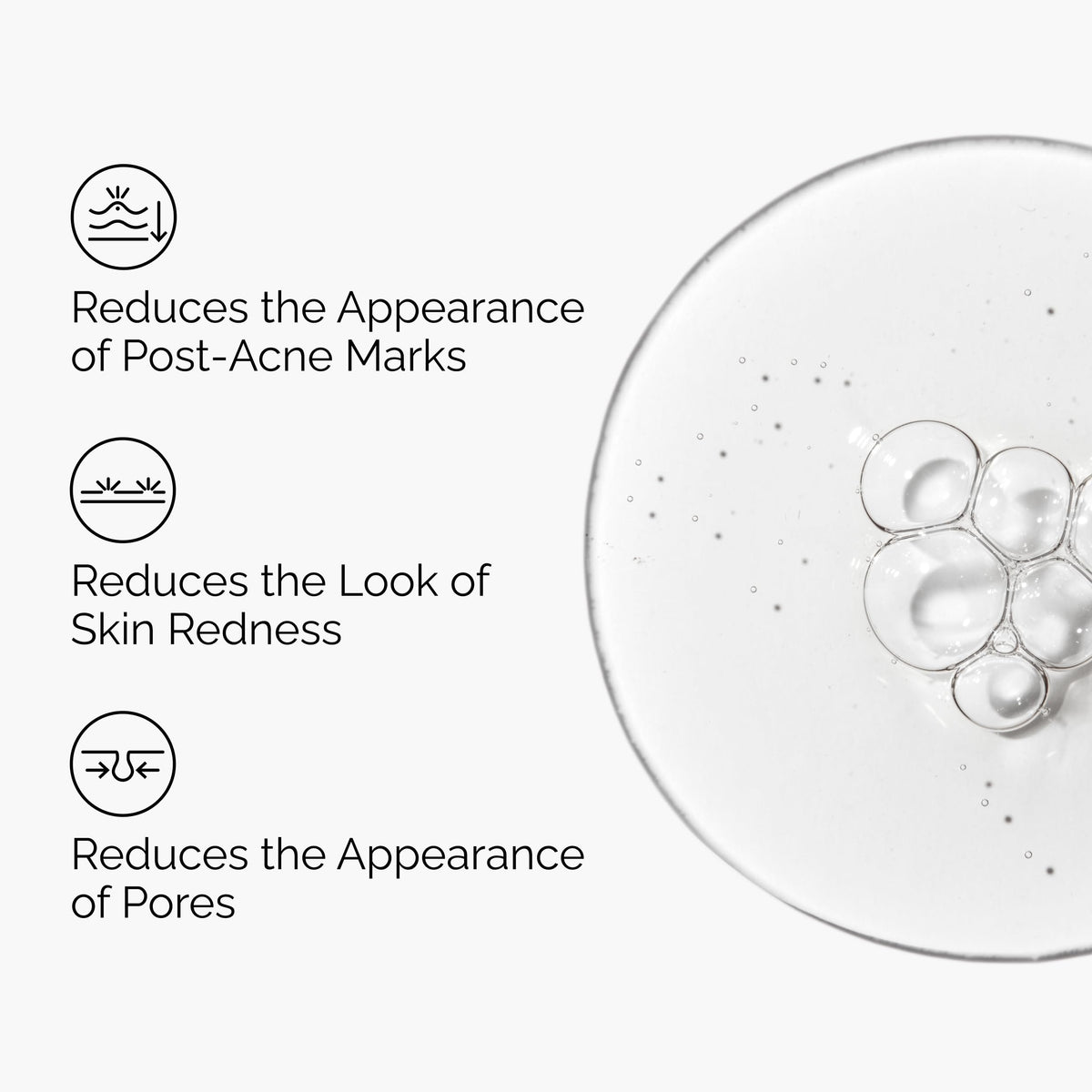 Close-up of serum texture on hand showing The Ordinary calming hydration and smooth finish