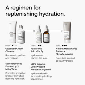 The Ordinary argan oil on a bathroom shelf in a routine setting offering daily hydration