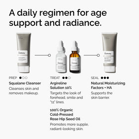 The Ordinary Argireline bottle staged on a vanity suggesting daily routine benefit
