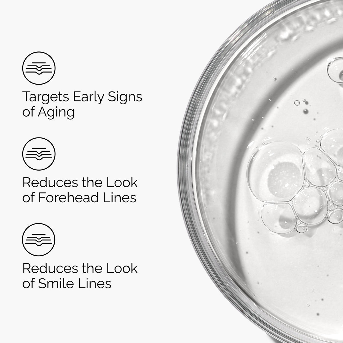 Close-up of the serum texture showing lightweight water-based consistency