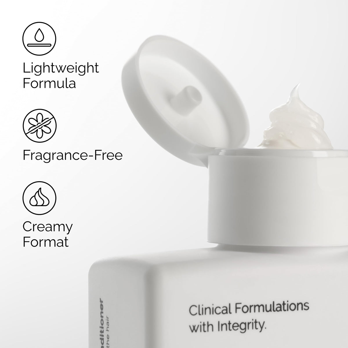 The Ordinary creamy conditioner texture close-up demonstrating smooth slip for detangling